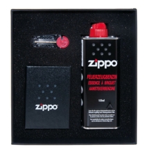 Zippo brushed chrome - Gift set